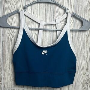 Nike Women's Pro Classic Logo Blue Sports Bra Top - Size Small